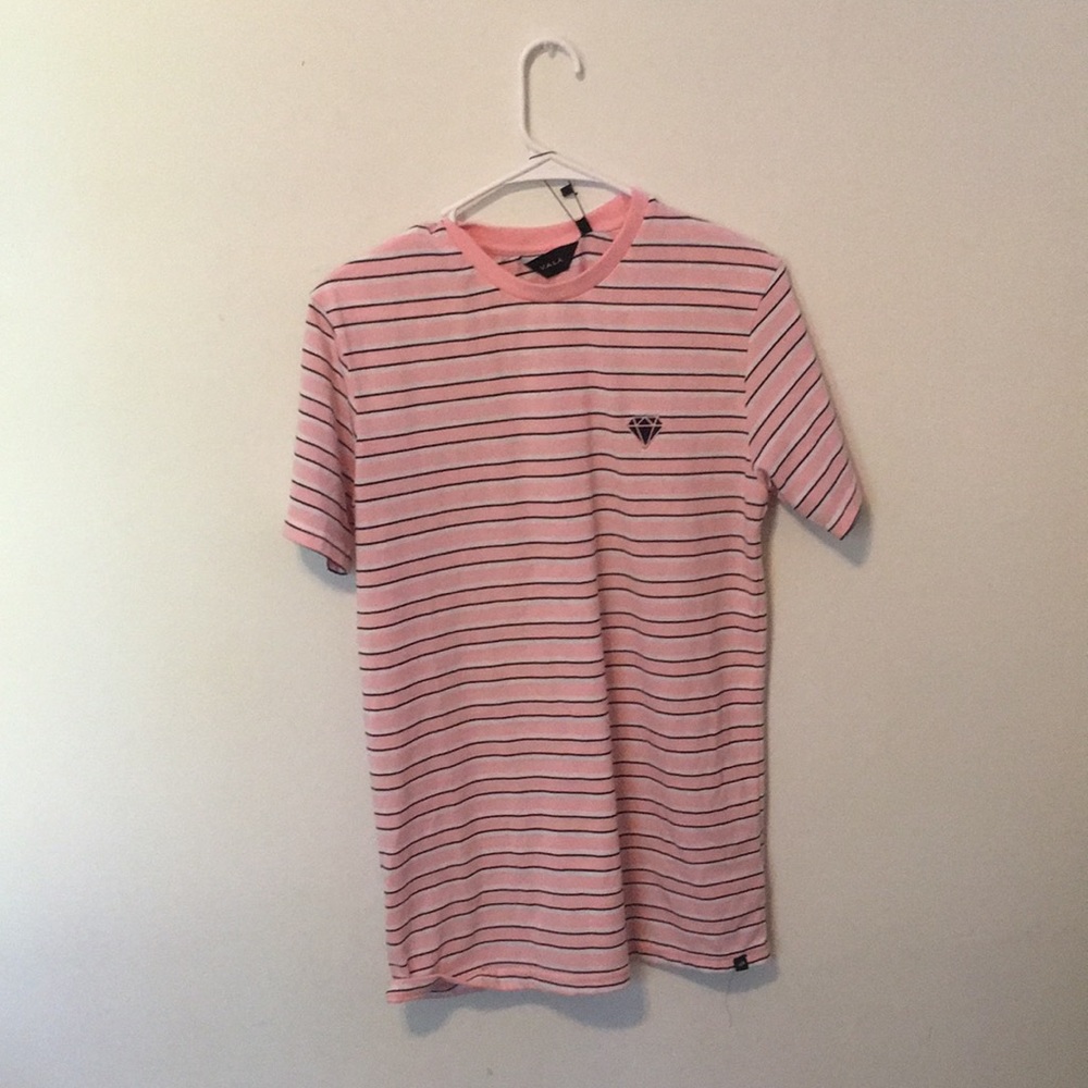 Pink striped tshirt M
